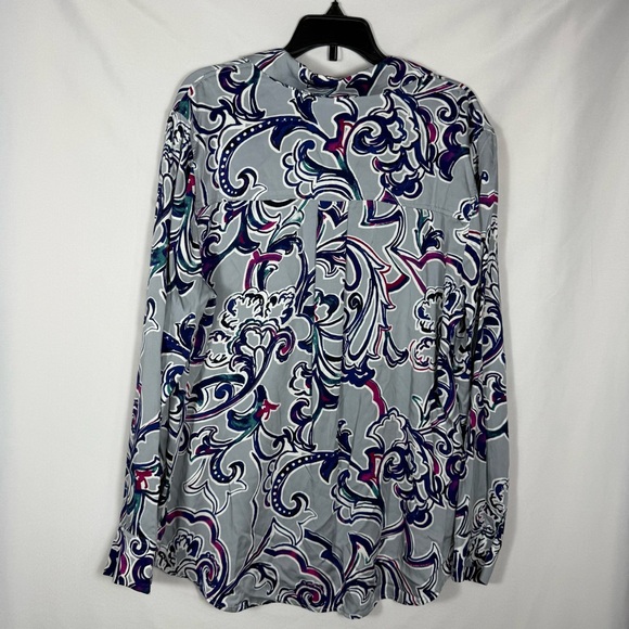 Chico’s Sand Wash Satin Painted Paisley Women's Blouse, Chico’s Size 1. NWOT - Picture 11 of 12